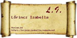 Lőrincz Izabella névjegykártya
