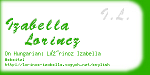 izabella lorincz business card